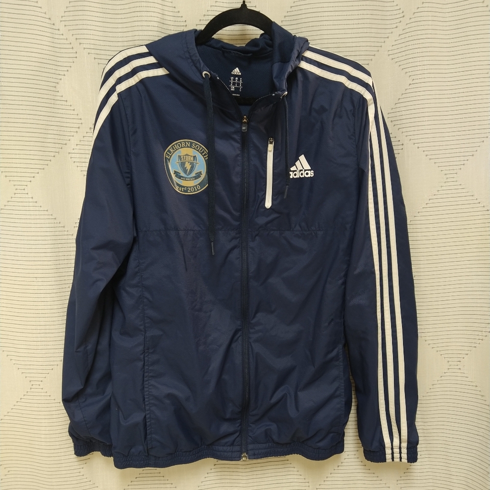Navy Blue Adidas Wind Breaker Jacket